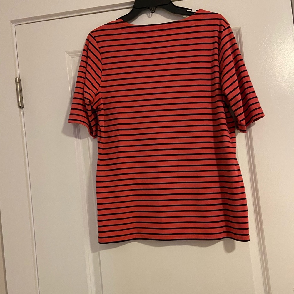 Women’s Llbean pink striped top